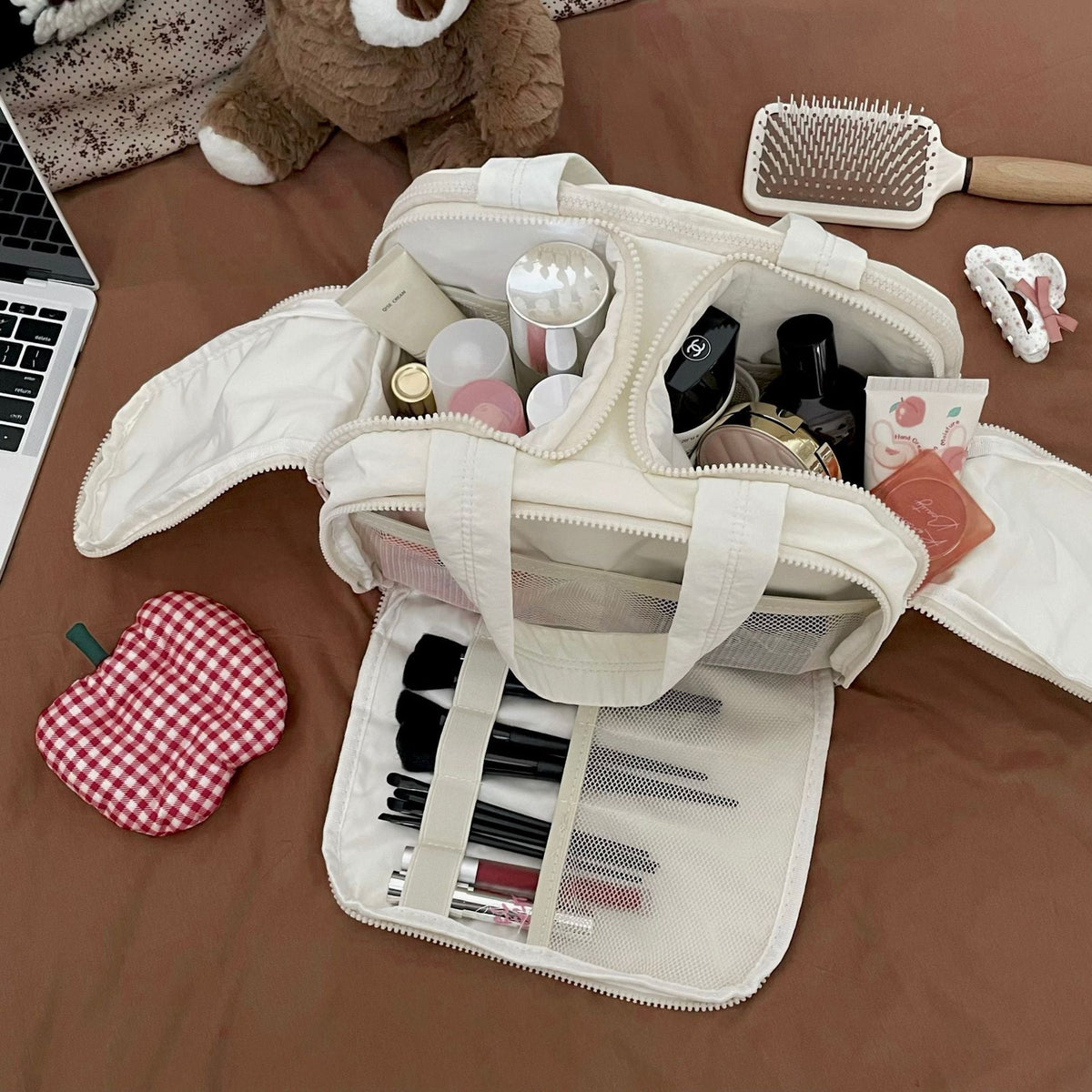 Organisateur de voyage Vanity Premium en tissu Oxford, forme prismatique rectangulaire, plusieurs couleurs épaisses et standard.
