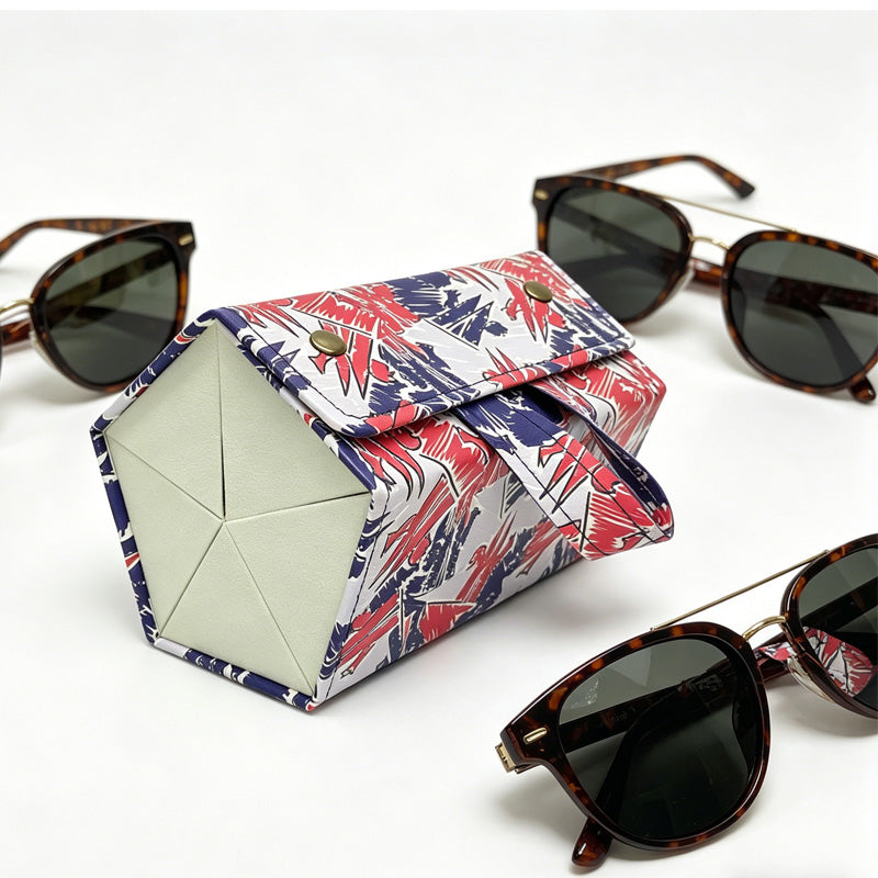 Étui de voyage pliable 5 en 1 pour lunettes de soleil avec 5 compartiments et sangle détachable
